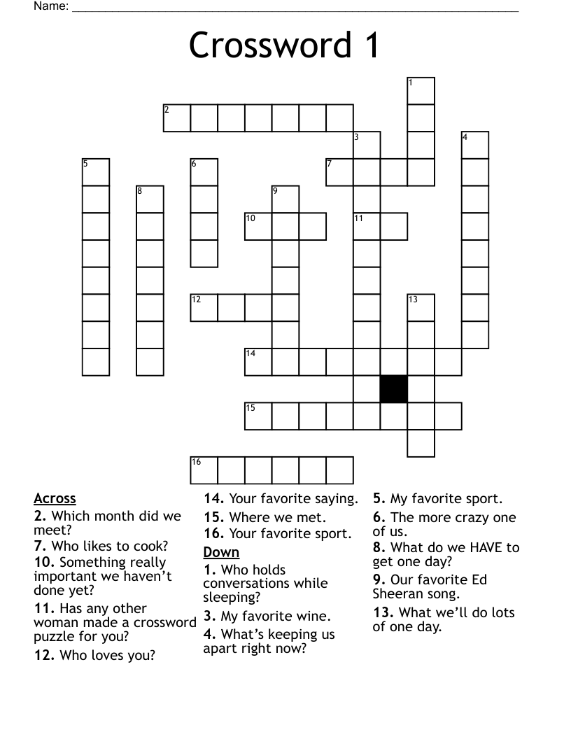Crossword 1
