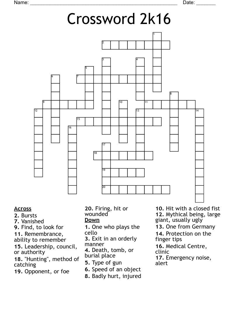 Crossword 2k16 