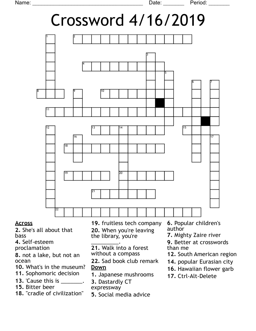 Crossword 4/16/2019