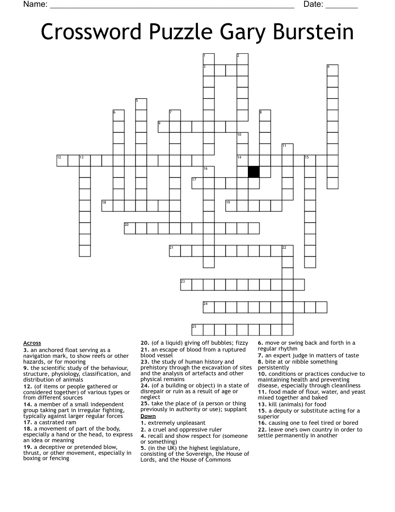 Crossword Puzzle Gary Burstein