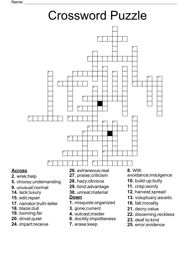 Very Boring Crossword Puzzle Clue Esperanzaenlaniebla