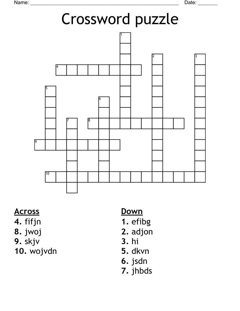 Crossword puzzle