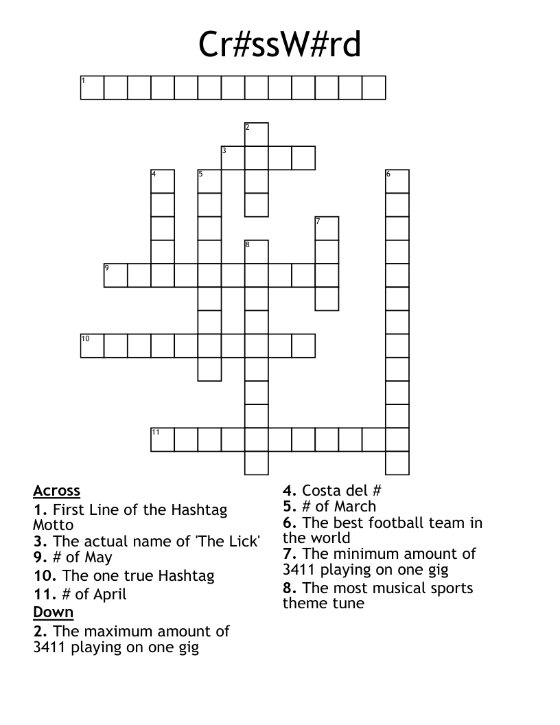 Cr#ssW#rd Crossword