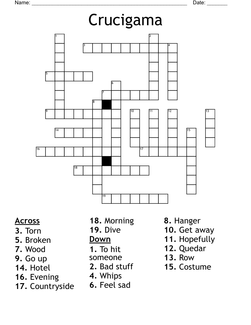 Crucigama  Crossword