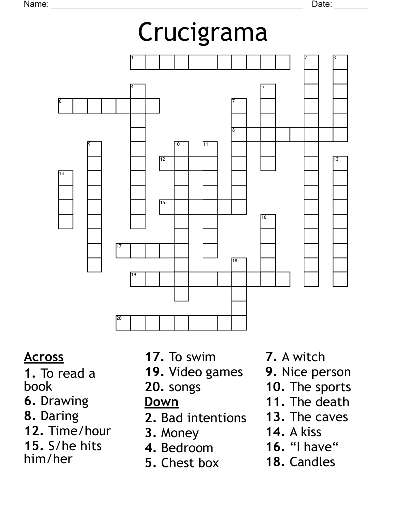 Crucigrama Crossword