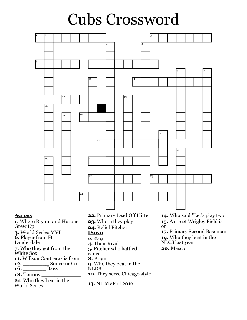 Chicago Cubs Word Search WordMint Chicago Cubs Word Search WordMint
