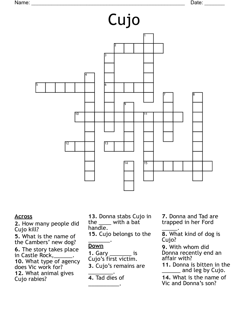 Cujo Crossword