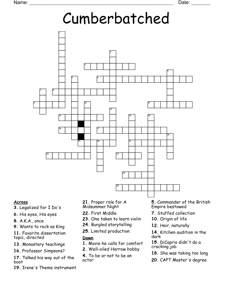 Cumberbatched Crossword