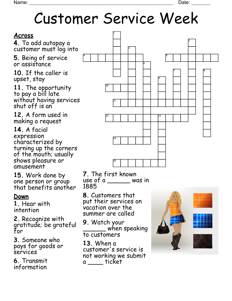 Hotel Customer Service Crossword WordMint