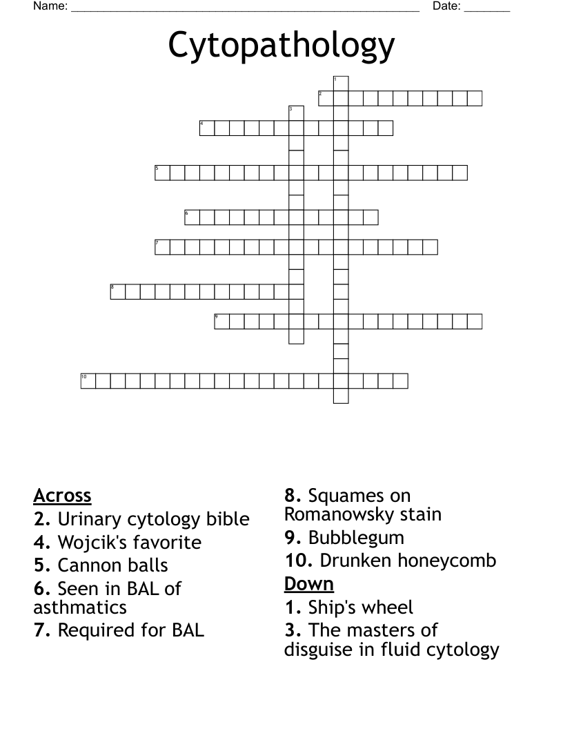 Cytopathology Crossword