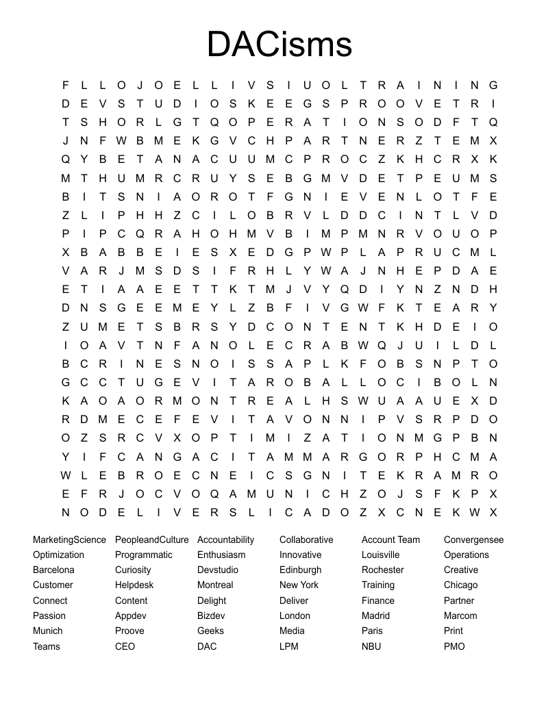 DACisms Word Search