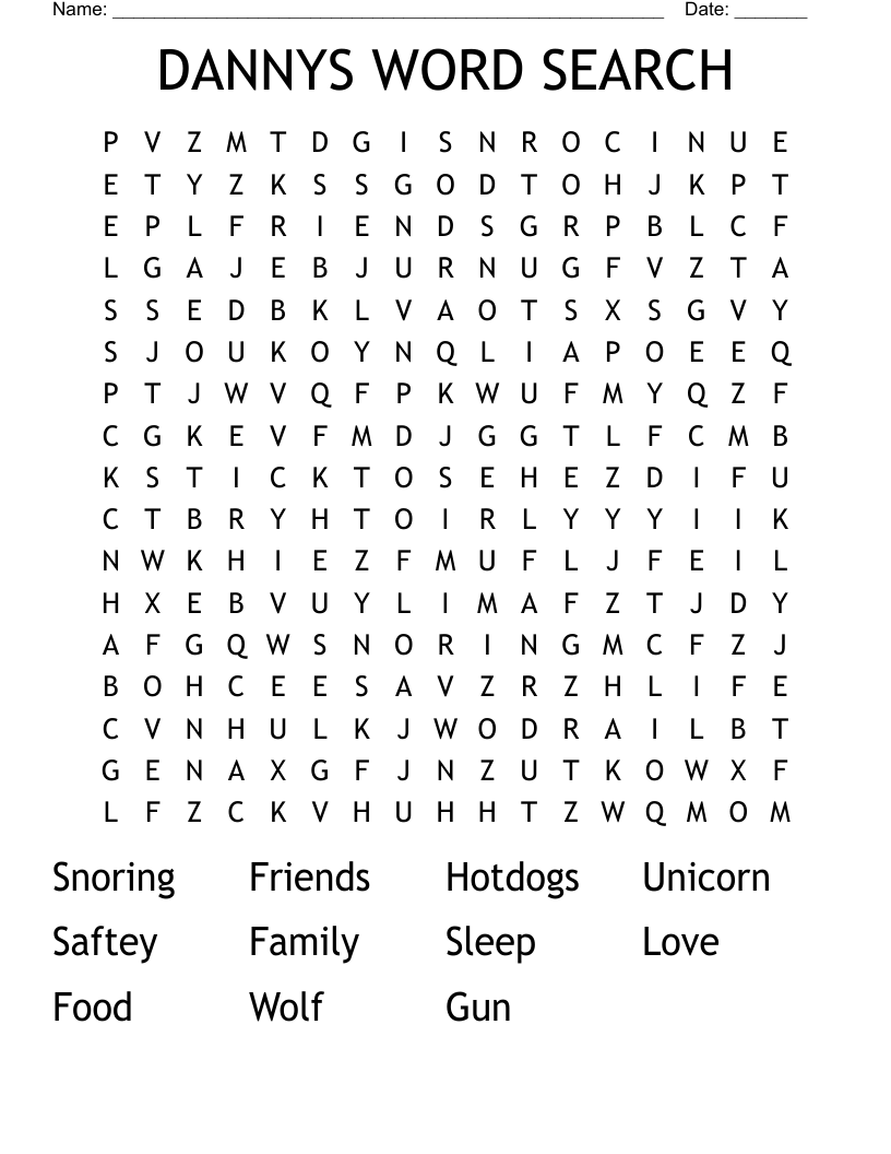 DANNYS WORD SEARCH