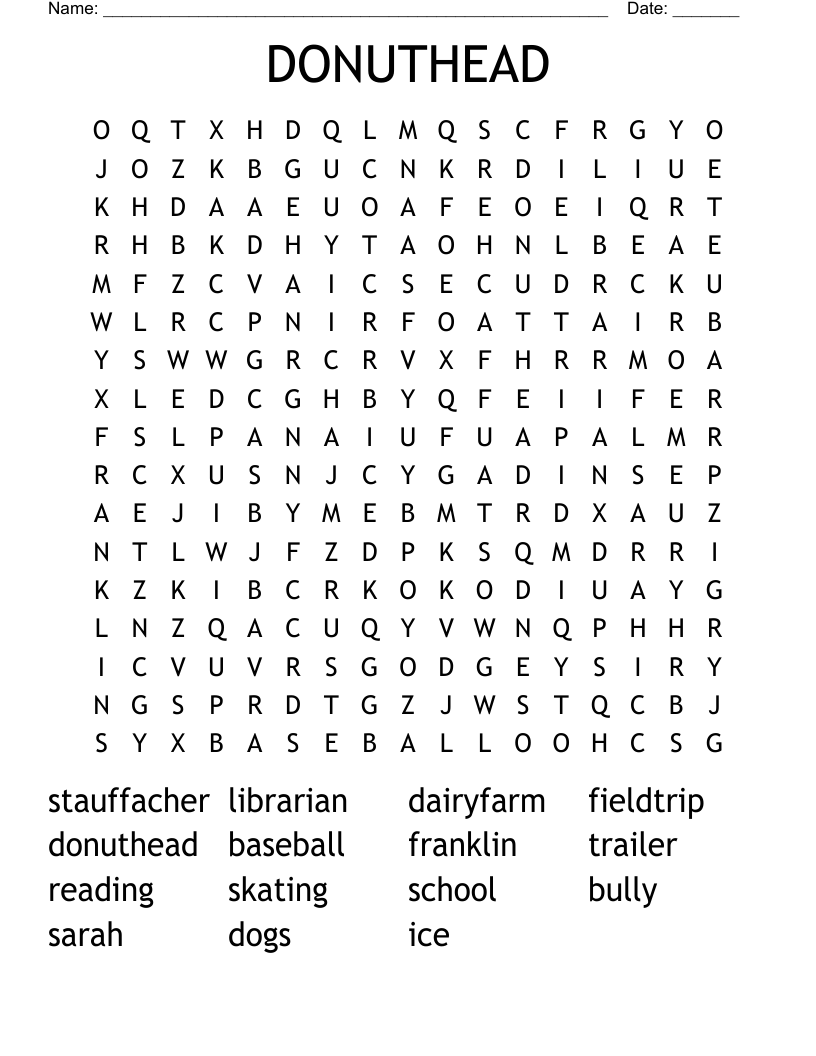 DONUTHEAD Word Search