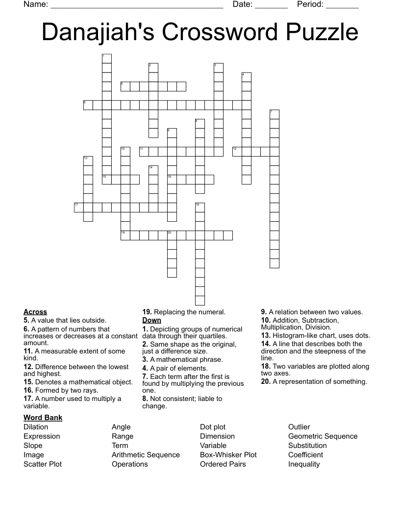 Danajiah's Crossword Puzzle