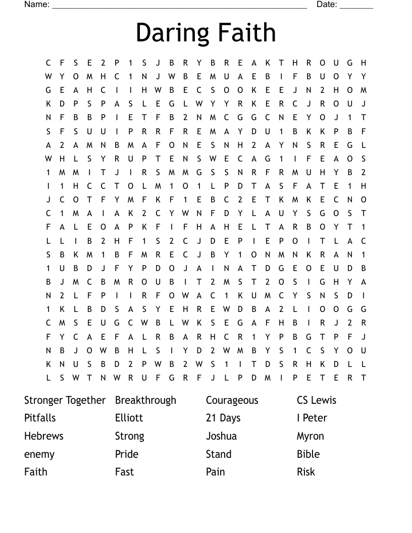 Daring Faith Word Search