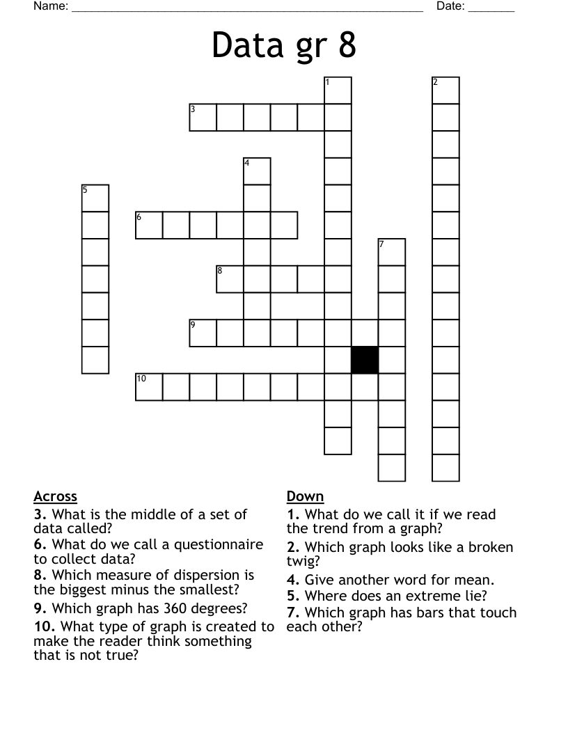 Data gr 8 Crossword WordMint