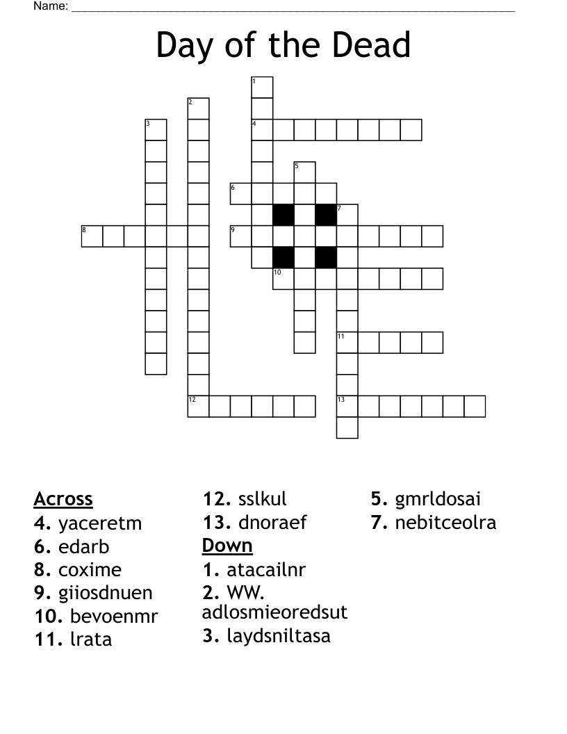 Day of the Dead Crossword