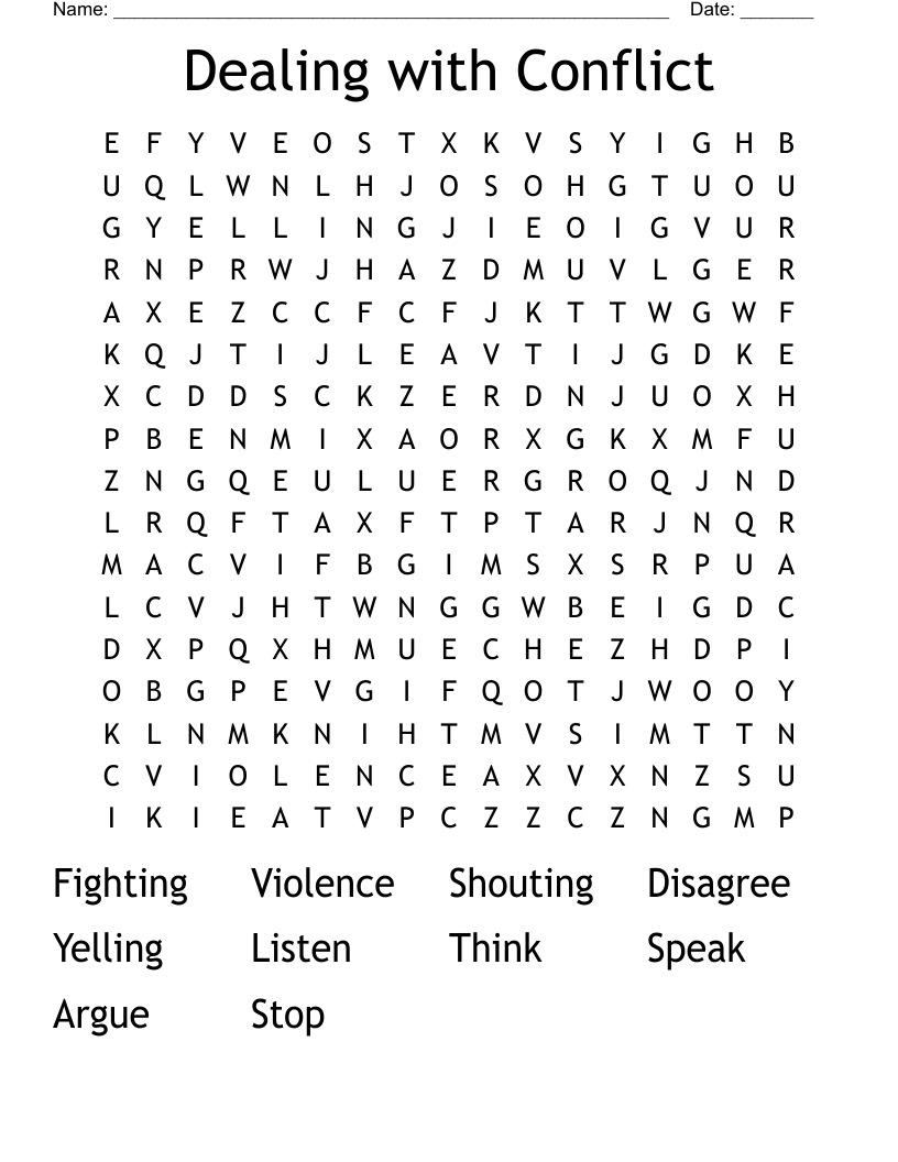 Dealing with Conflict Word Search