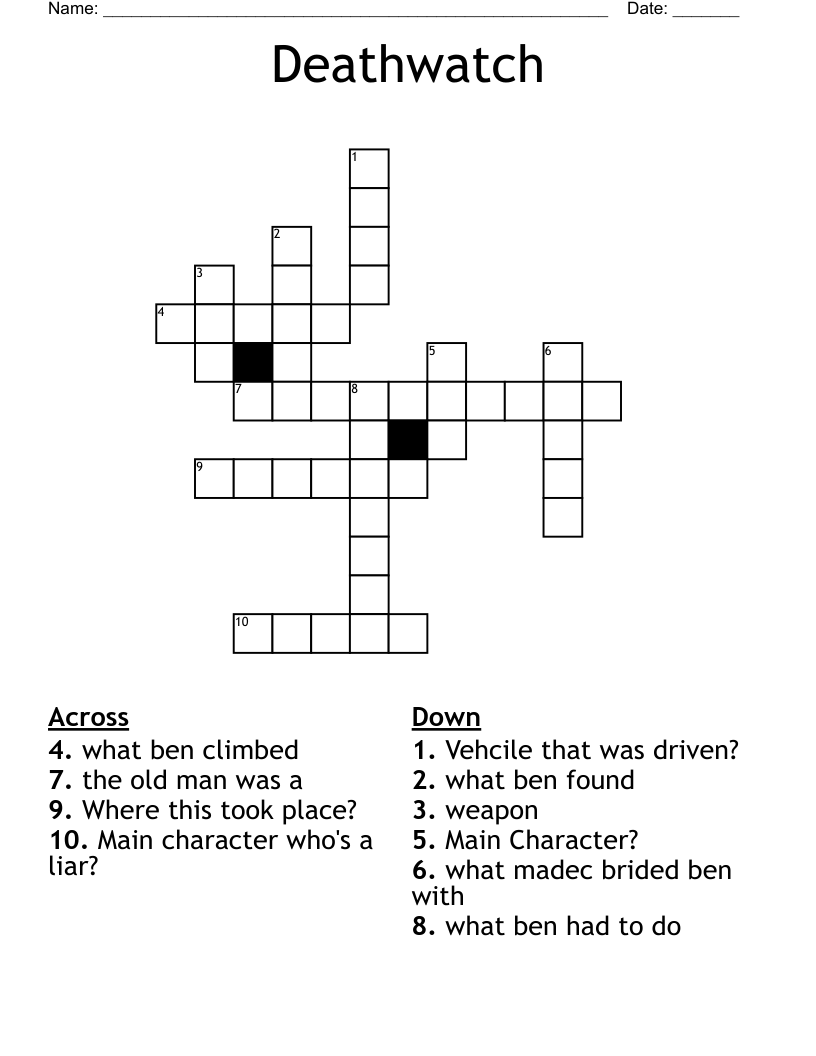 Deathwatch Crossword
