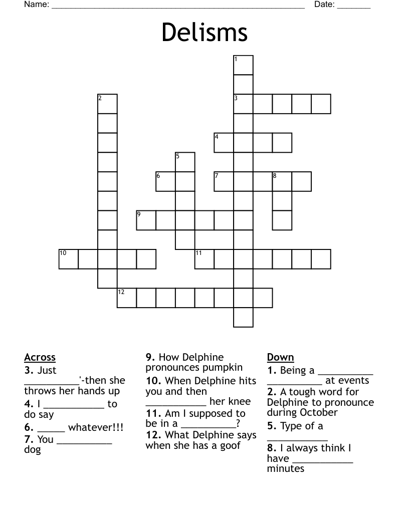 Delisms Crossword