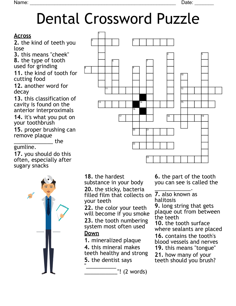 8  Oral Health Organization Crossword Health Sarahsoriano