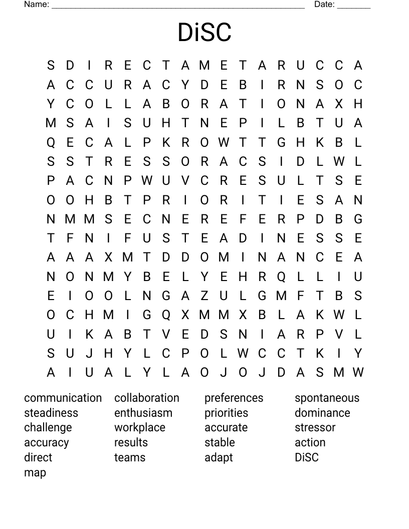 DiSC Word Search WordMint