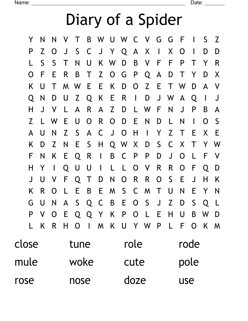 Theme 1 Review List Word Search WordMint