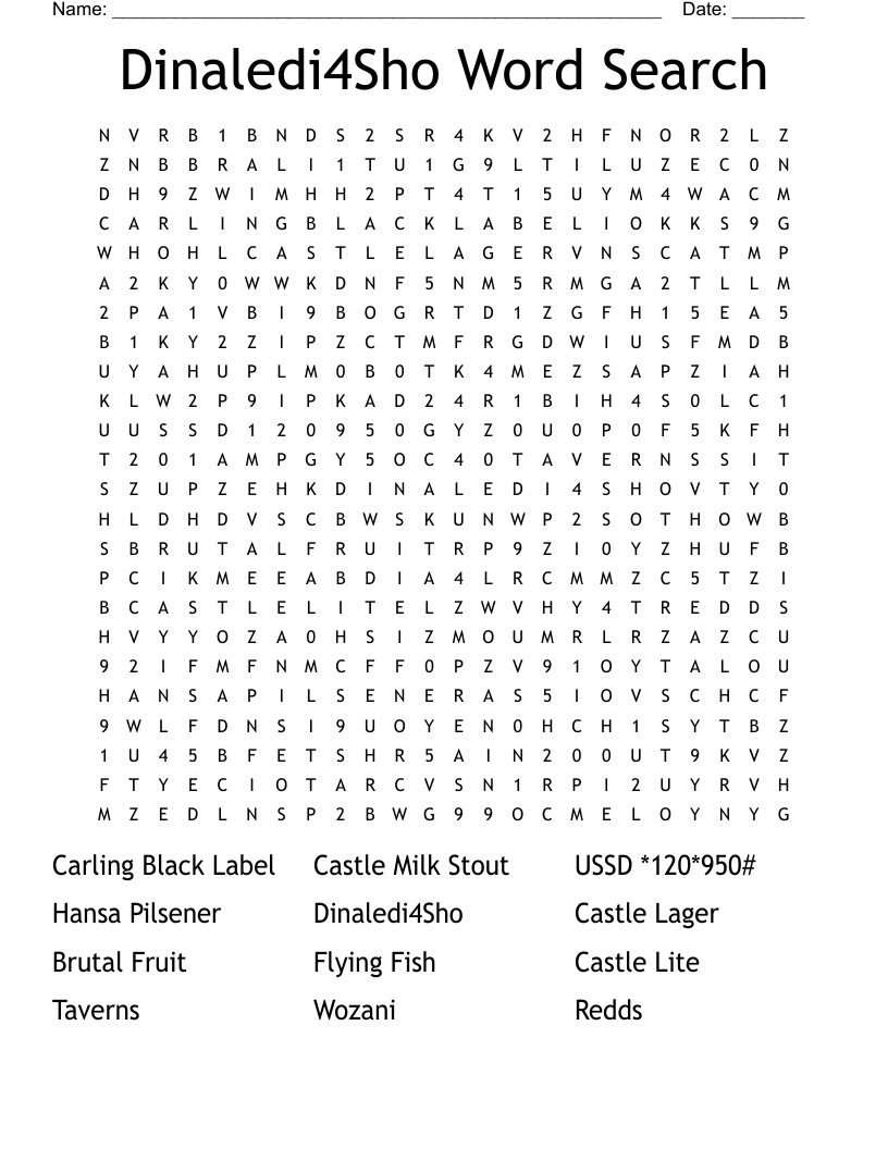 Dinaledi4Sho Word Search