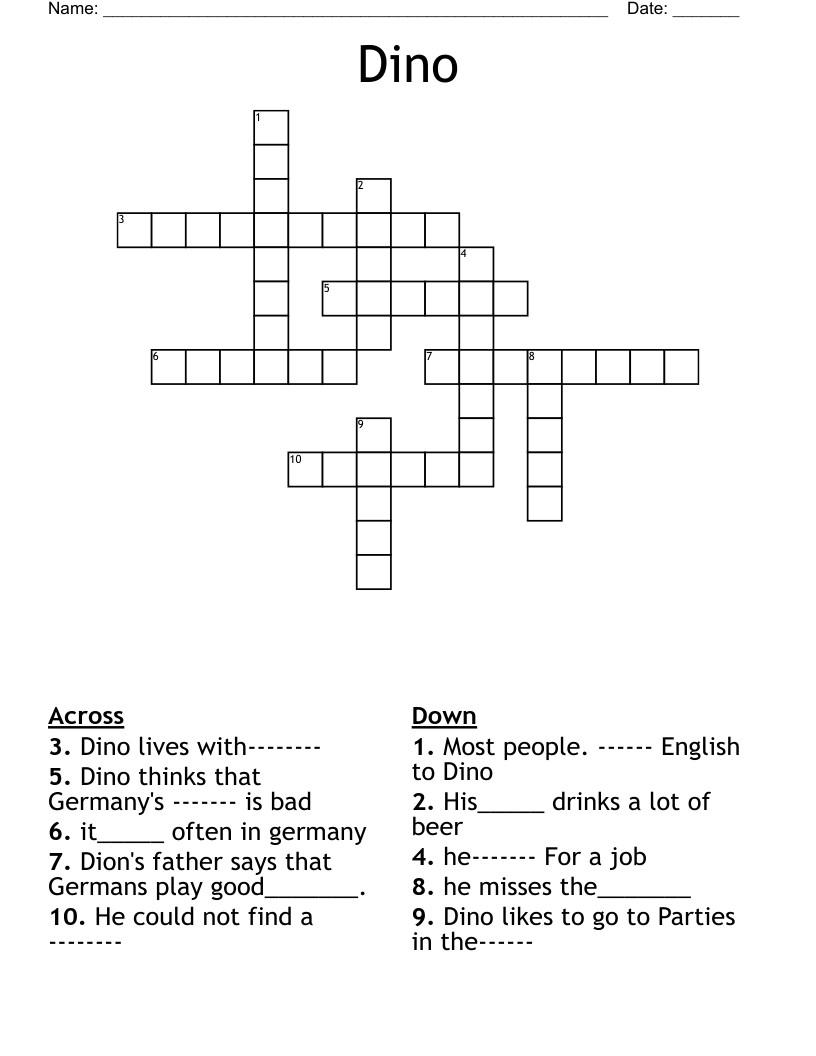 Dino Crossword