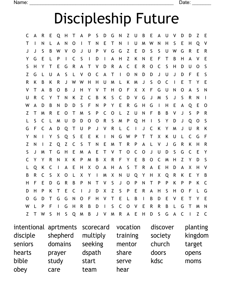 Discipleship Future Word Search