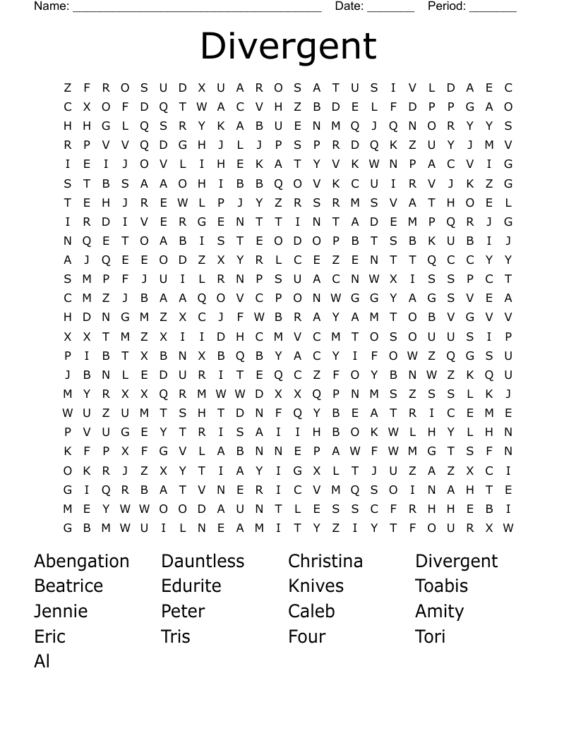 Divergent Word Search