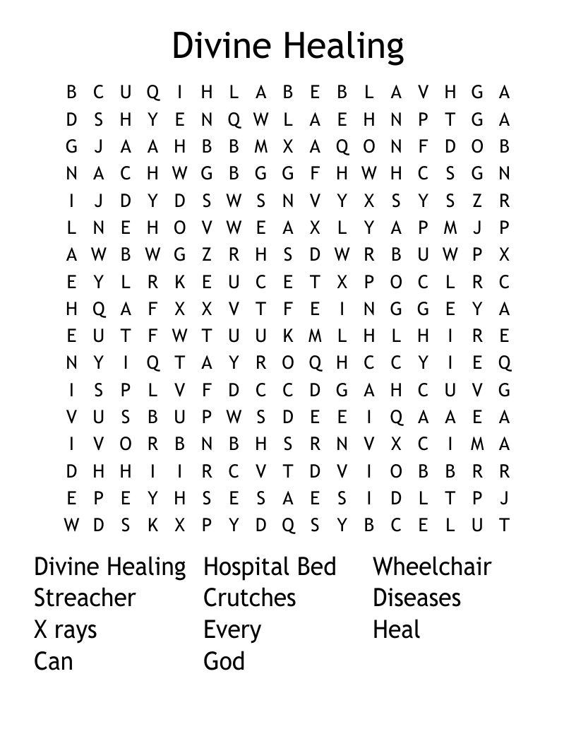 Divine Healing Word Search