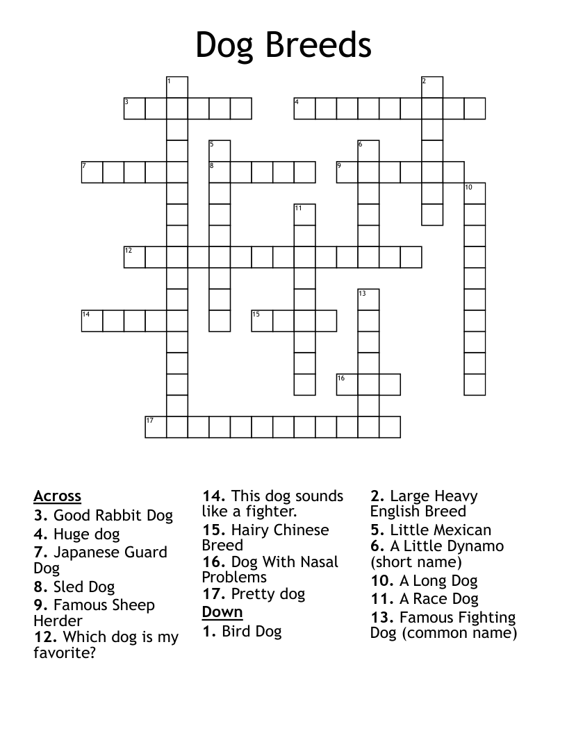 Junkyard Dog Crossword
