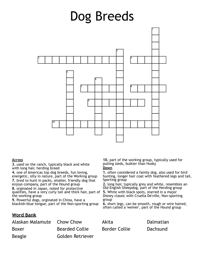 History Of A Dog Variety Crossword Zwiastuny dla blogow