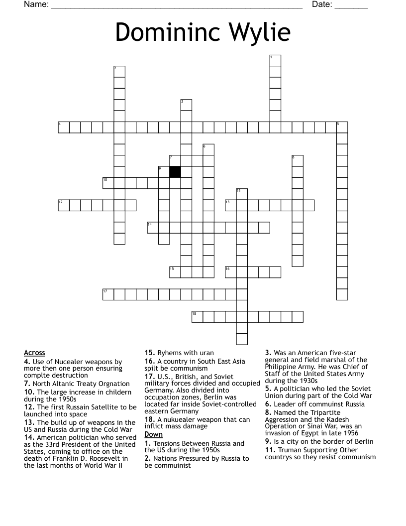 Domininc Wylie Crossword