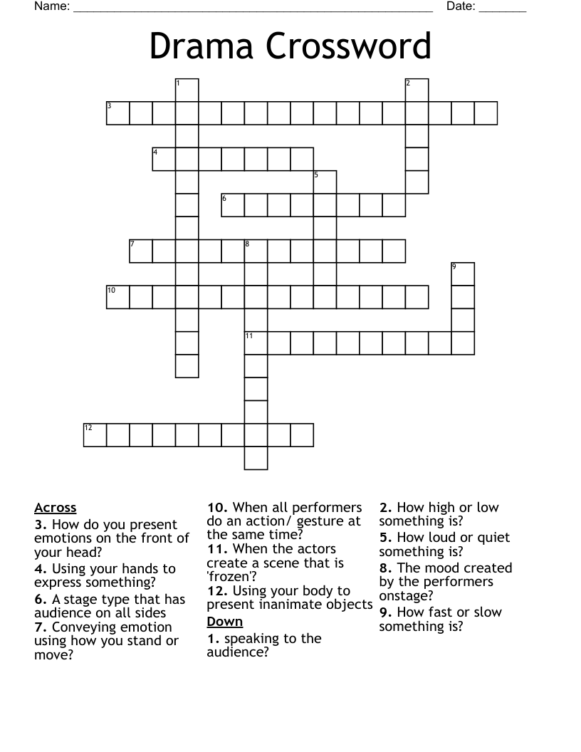 Drama Crossword