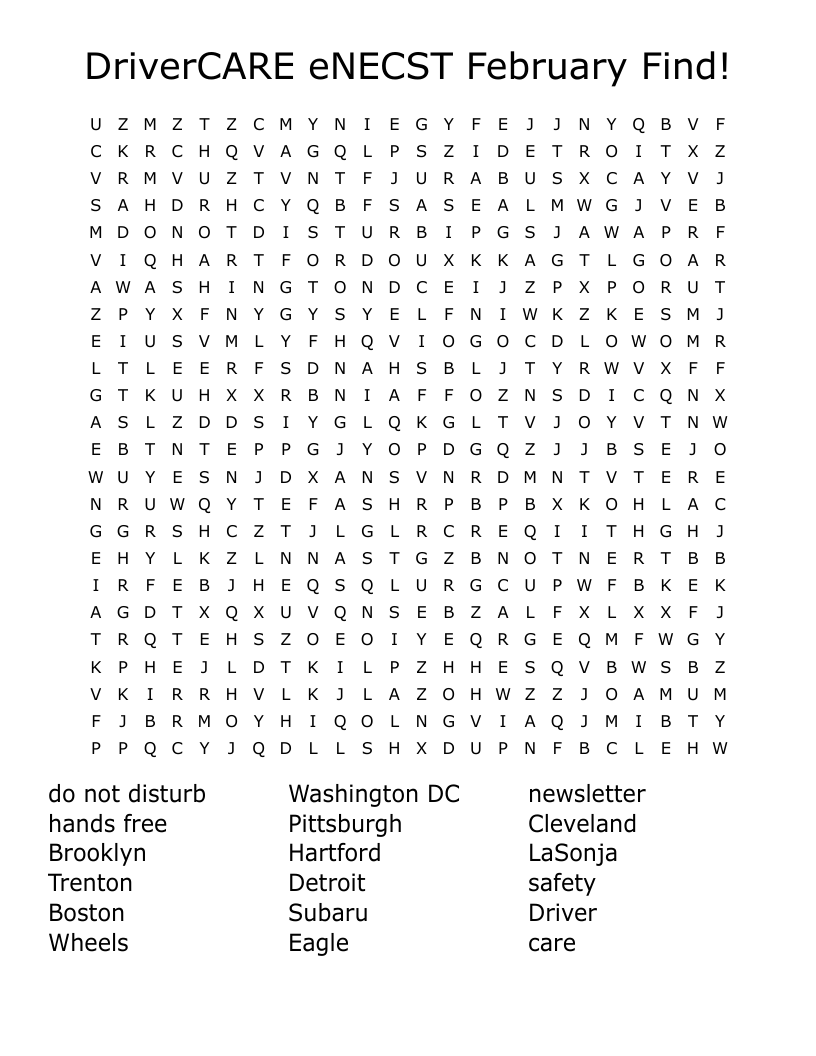 DriverCARE eNECST February Find!