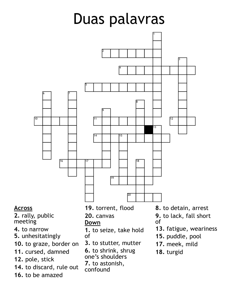 Duas palavras Crossword