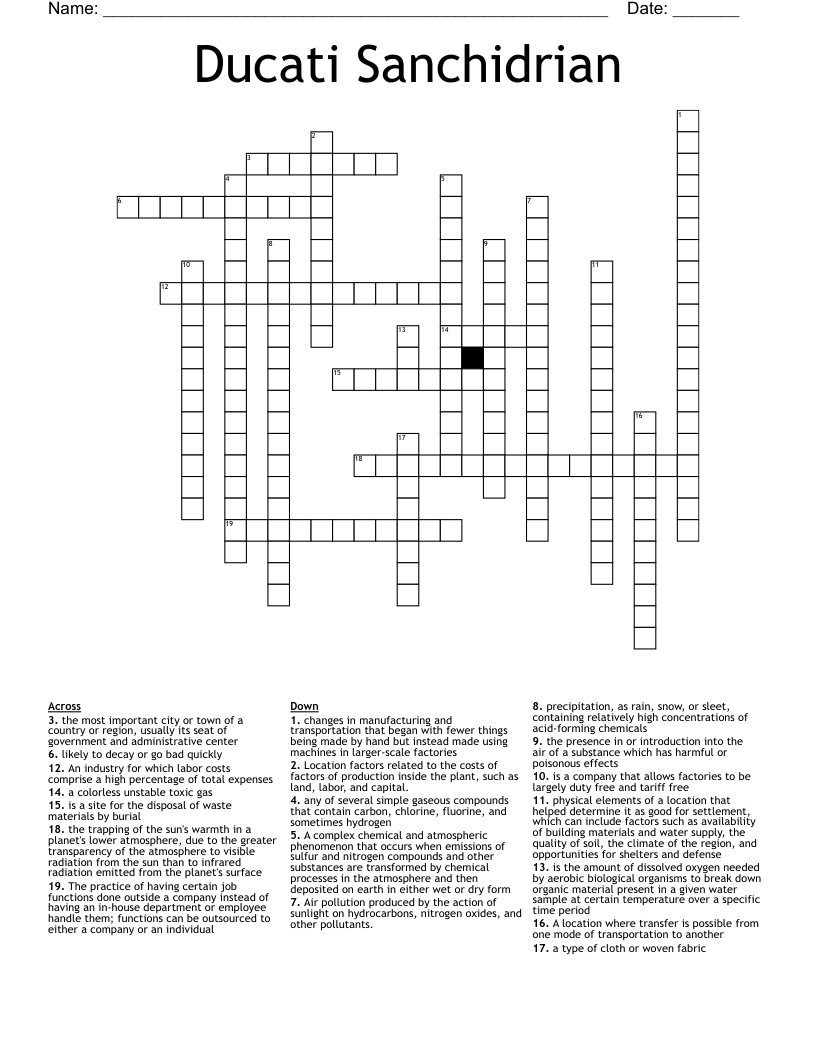 Ducati Sanchidrian  Crossword