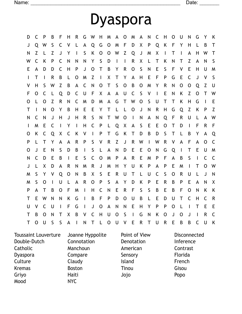 Dyaspora Word Search