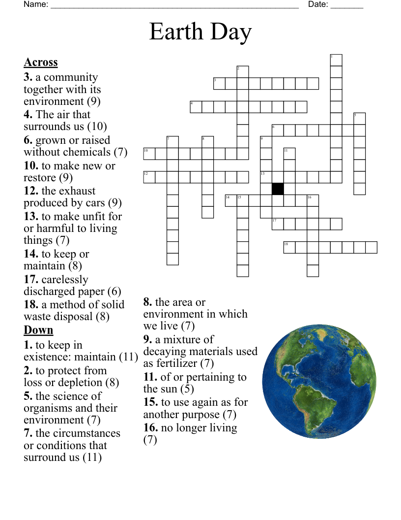 FREE Earth Day Recycling Crossword Puzzle Printable Twinkl Lupon gov ph