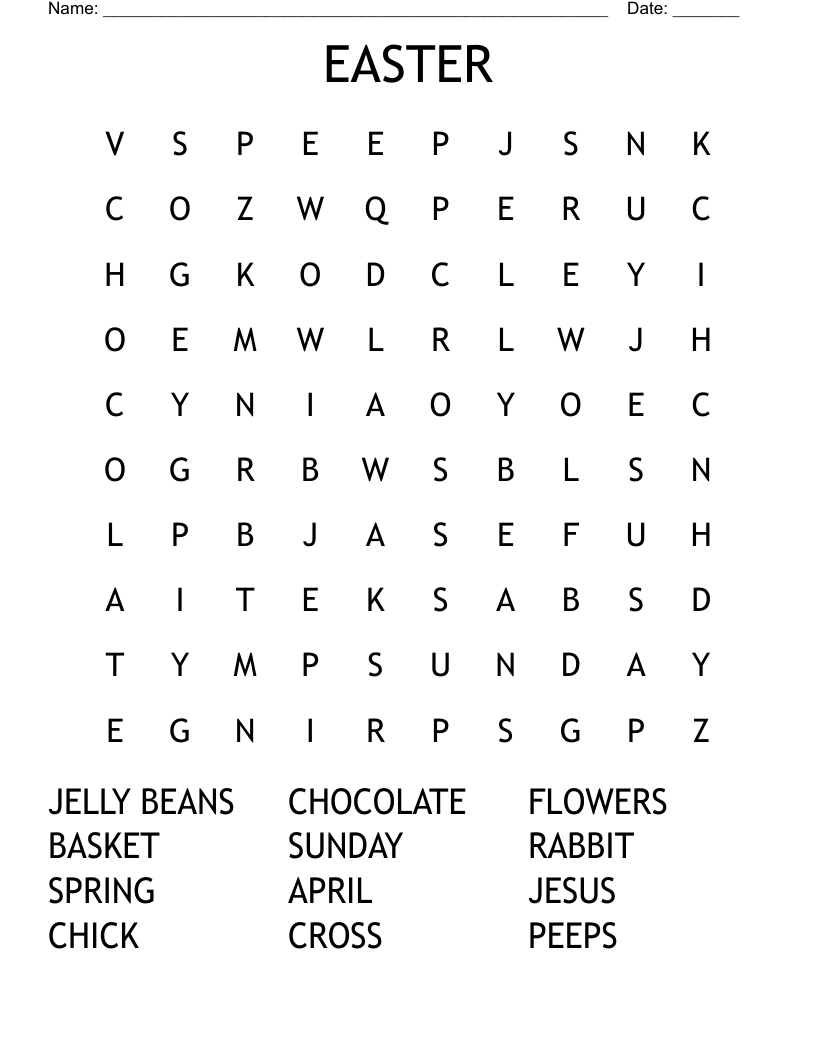 EASTER Word Search