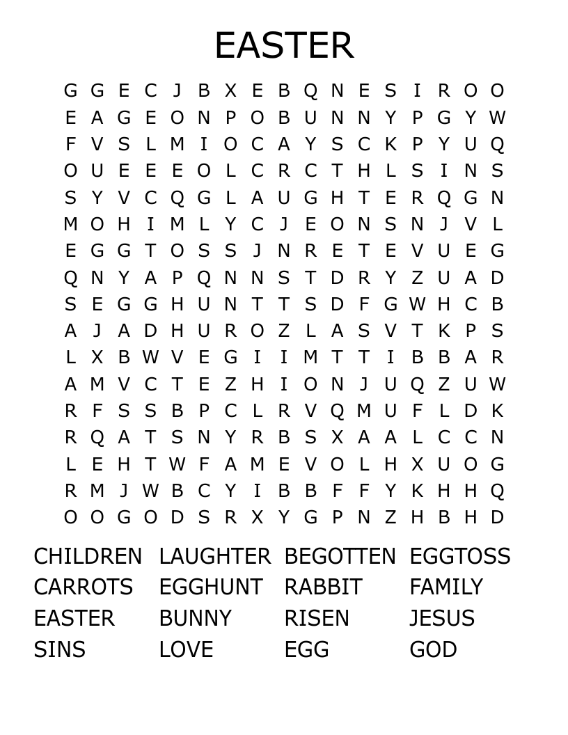 EASTER Word Search