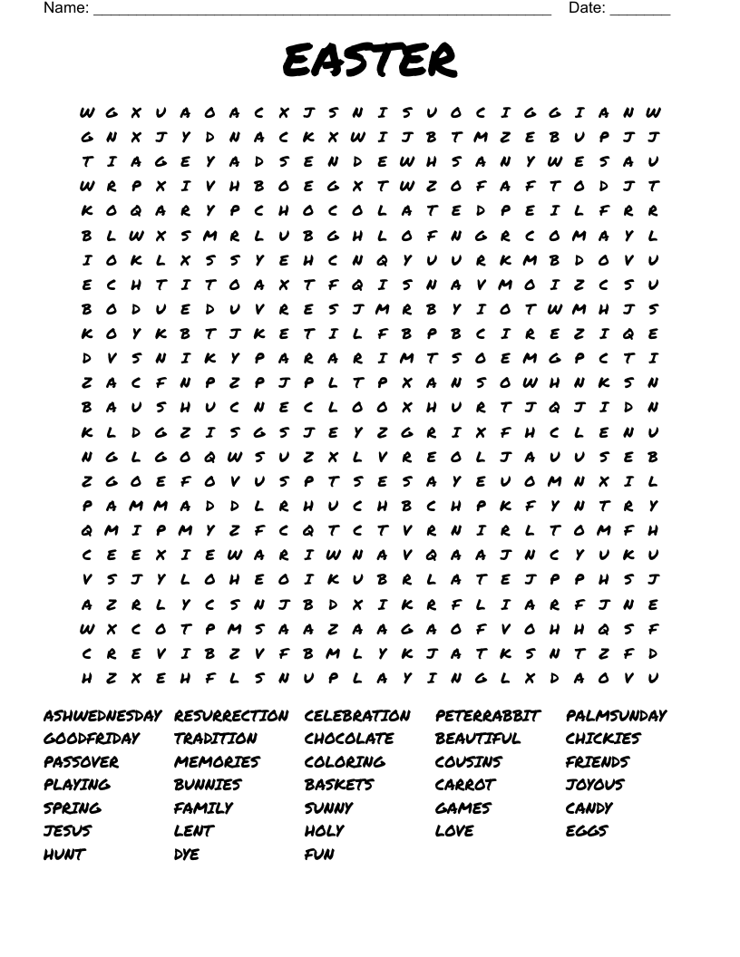 EASTER Word Search