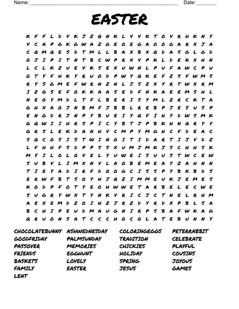 EASTER Word Search