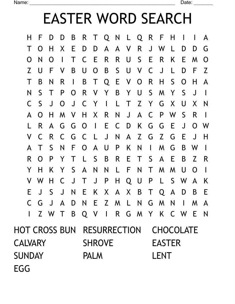 EASTER WORD SEARCH