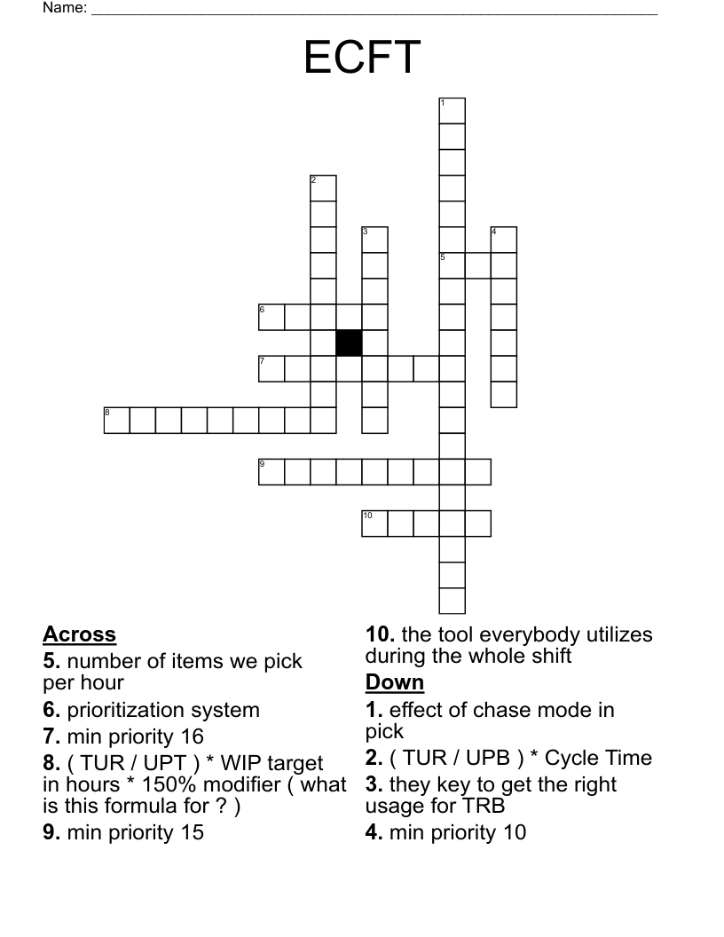 ECFT Crossword WordMint