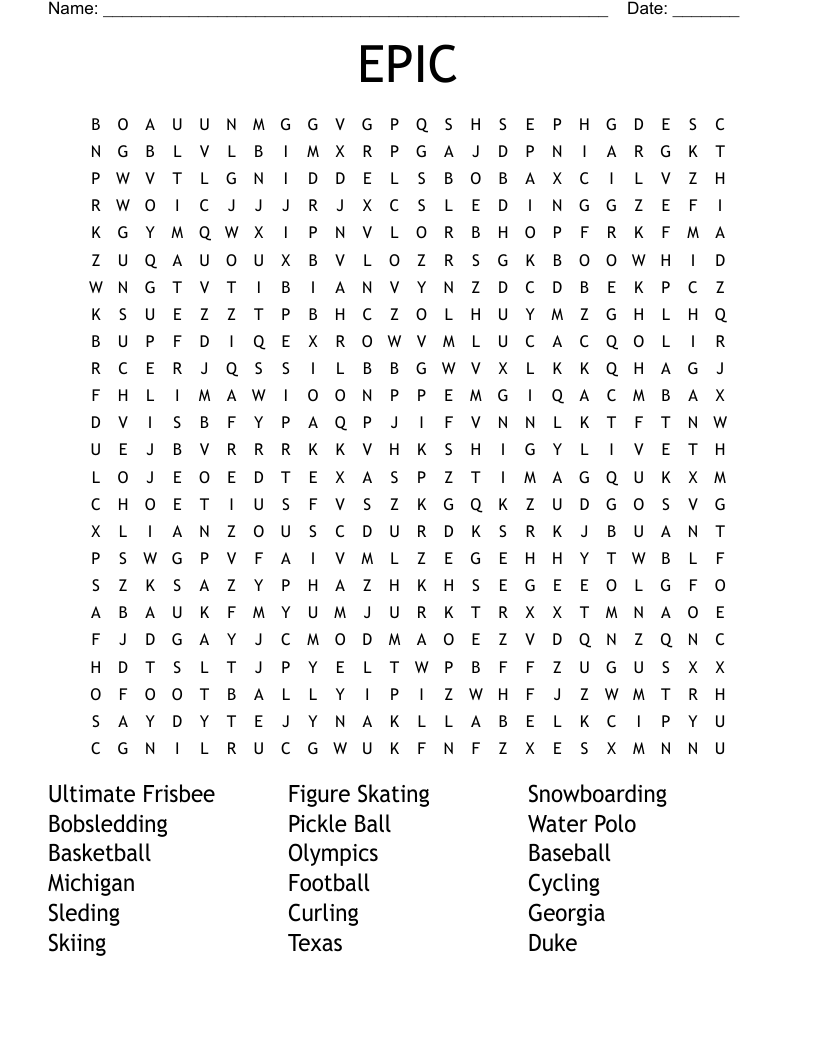 EPIC Word Search