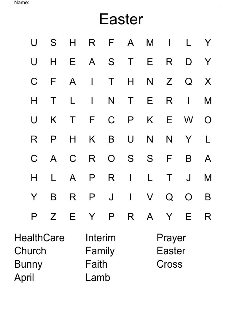 Easter Word Search