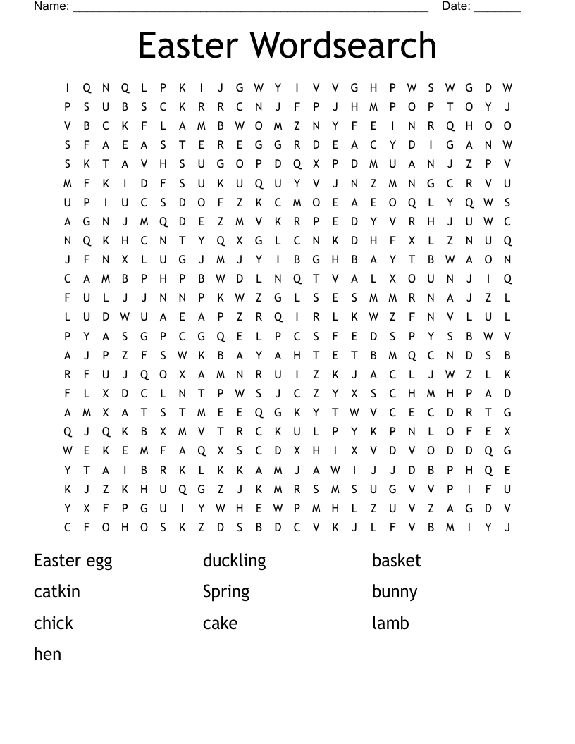 Easter Wordsearch